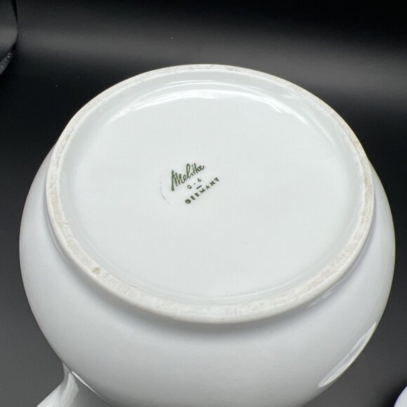 Vintage Mid-Century Melitta Germany Porcelain Teapot Coffee Pot Carafe No Drip - Picture 9 of 13